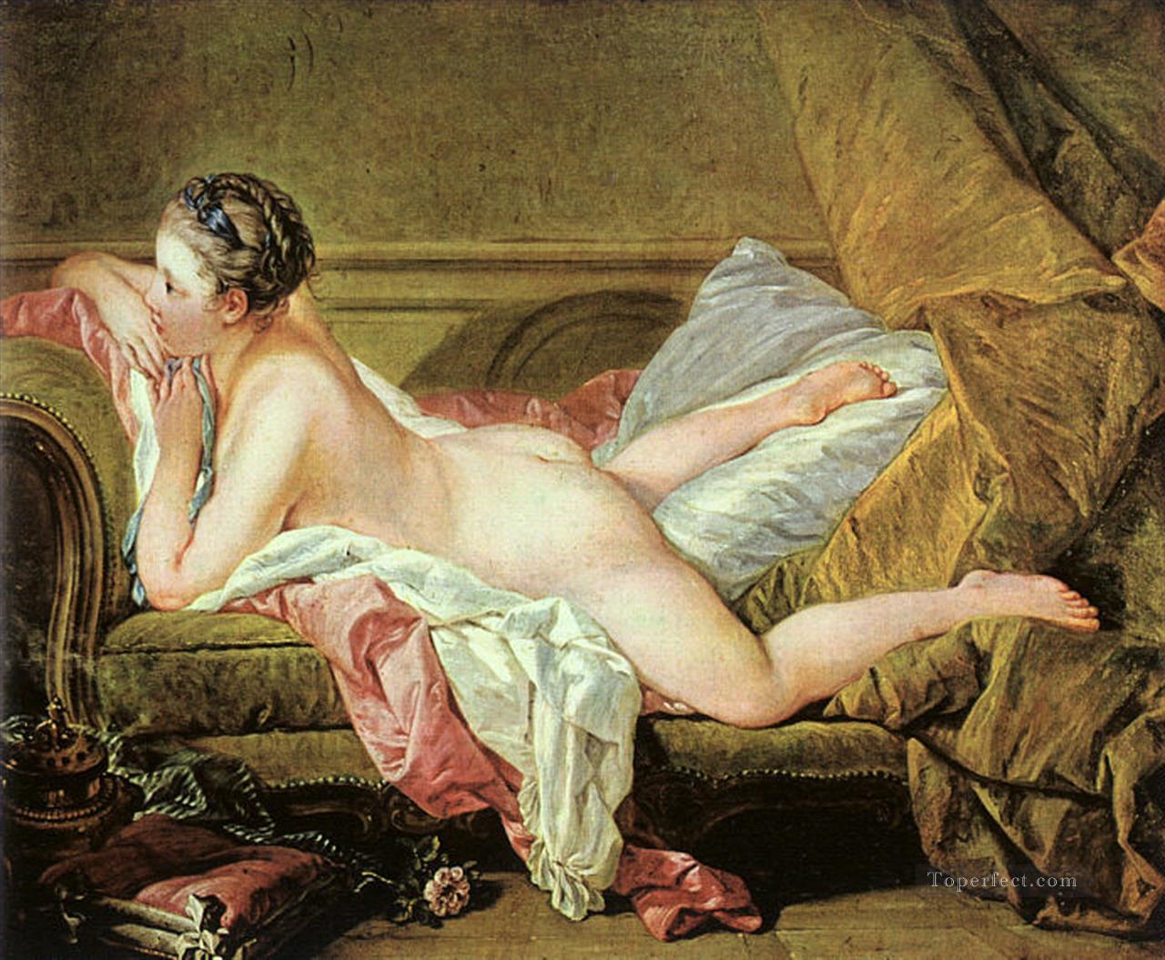 Desnudo en un sofá rococó Francois Boucher Pintura al óleo